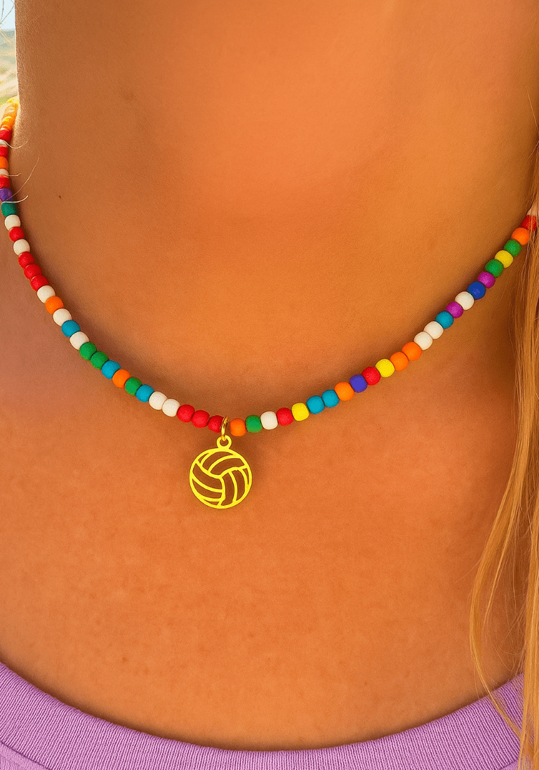 Volleyball Beaded Necklace